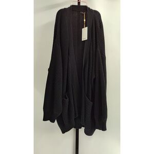 Quince 100% Organic Oversized Black Ribbed Sweater